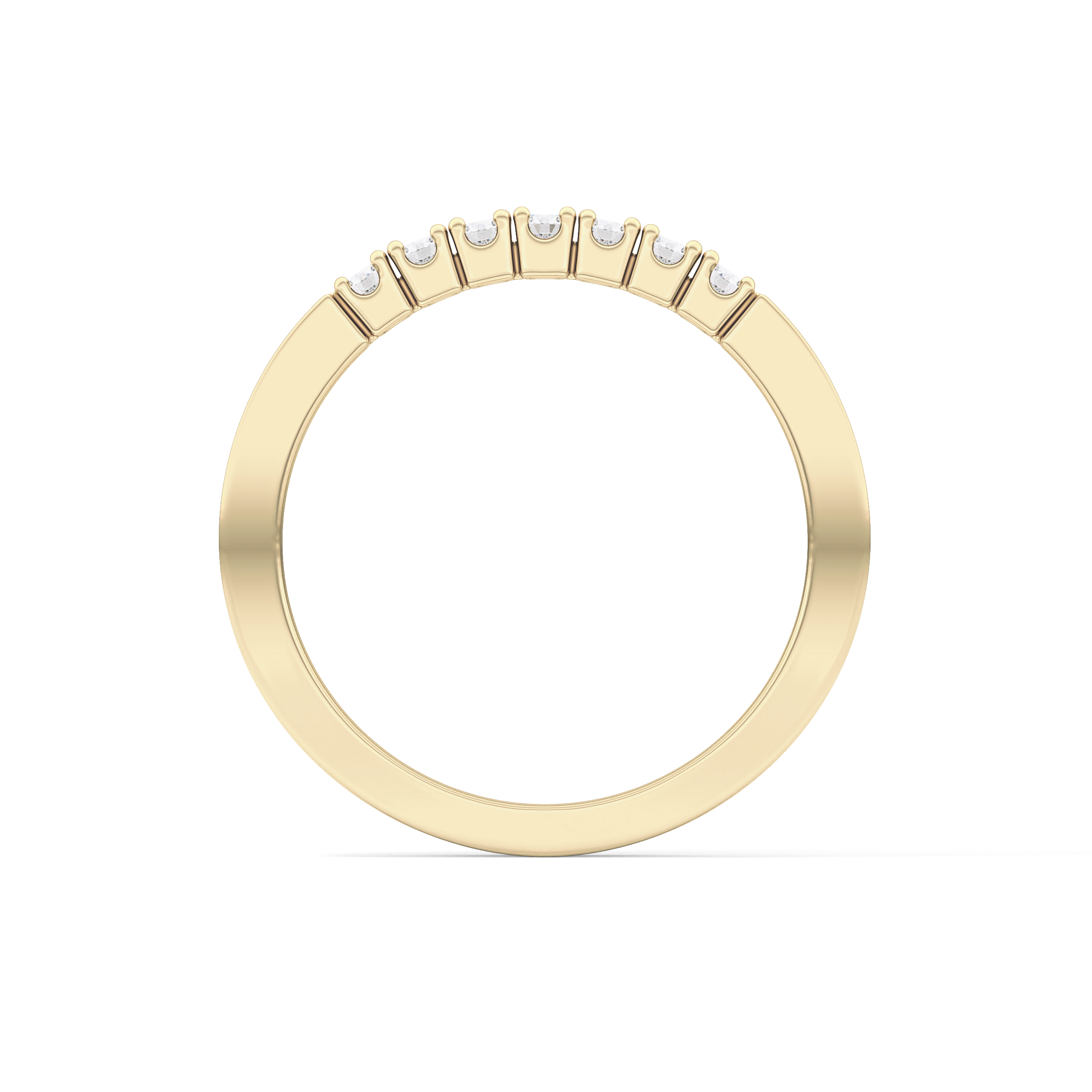 Multi Stones Wedding Band with 0.24 TCW Round Cut Moissanite – Yellow, White, or Rose Gold