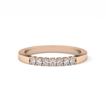 Multi Stones Wedding Band with 0.24 TCW Round Cut Moissanite – Yellow, White, or Rose Gold
