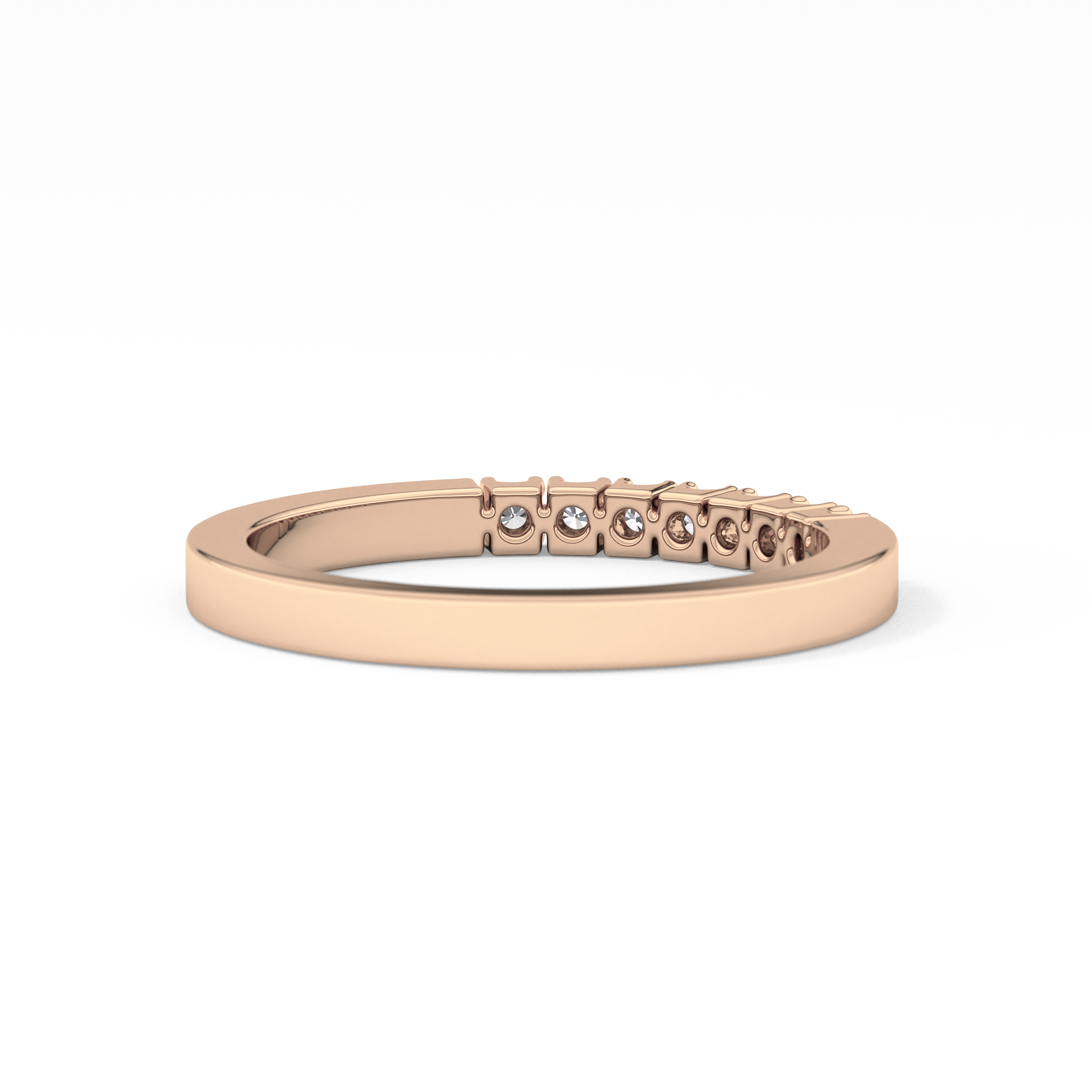 Multi Stones Wedding Band with 0.24 TCW Round Cut Moissanite – Yellow, White, or Rose Gold