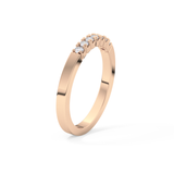 Multi Stones Wedding Band with 0.24 TCW Round Cut Moissanite – Yellow, White, or Rose Gold