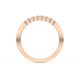 Multi Stones Wedding Band with 0.24 TCW Round Cut Moissanite – Yellow, White, or Rose Gold
