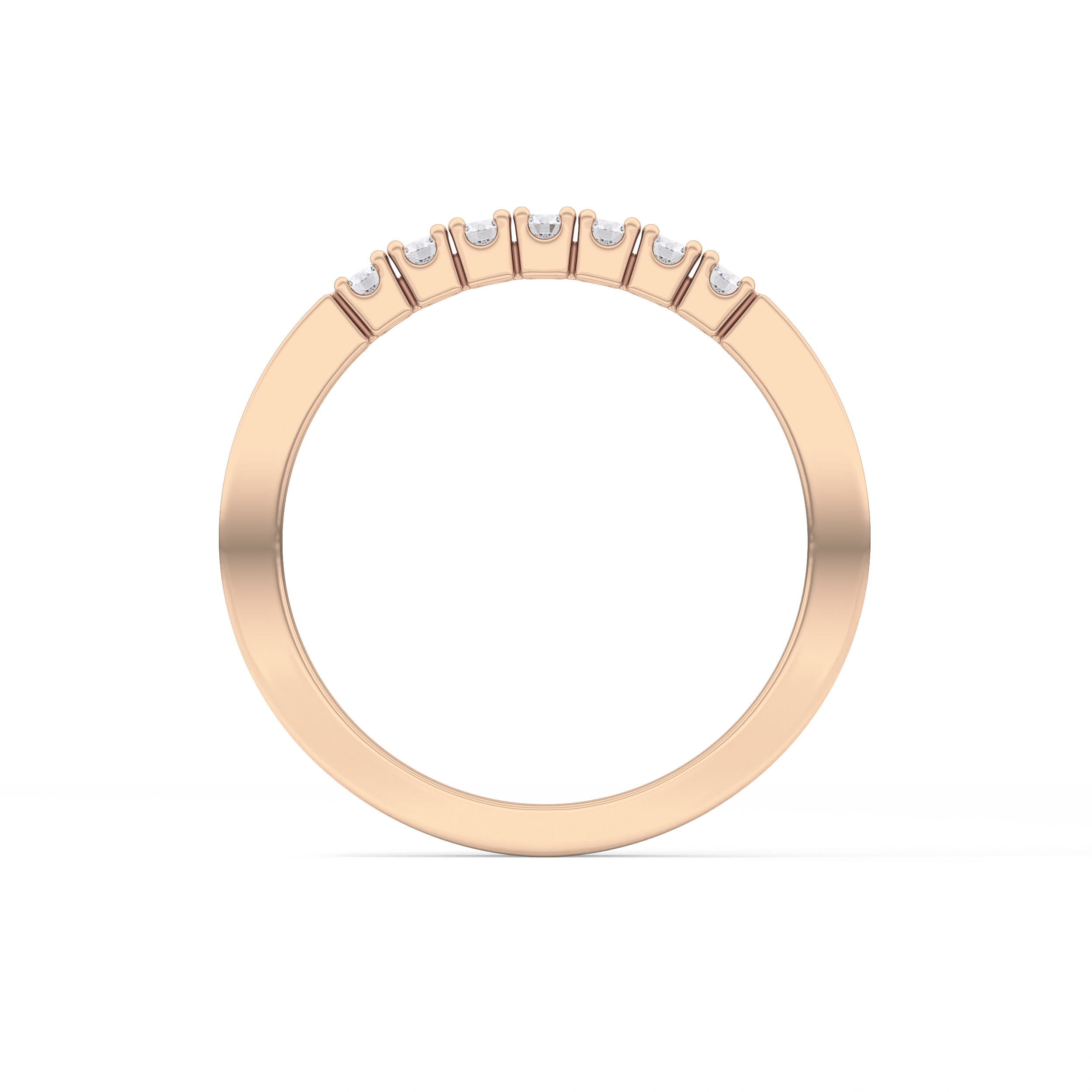 Multi Stones Wedding Band with 0.24 TCW Round Cut Moissanite – Yellow, White, or Rose Gold