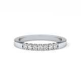 Multi Stones Wedding Band with 0.24 TCW Round Cut Moissanite – Yellow, White, or Rose Gold