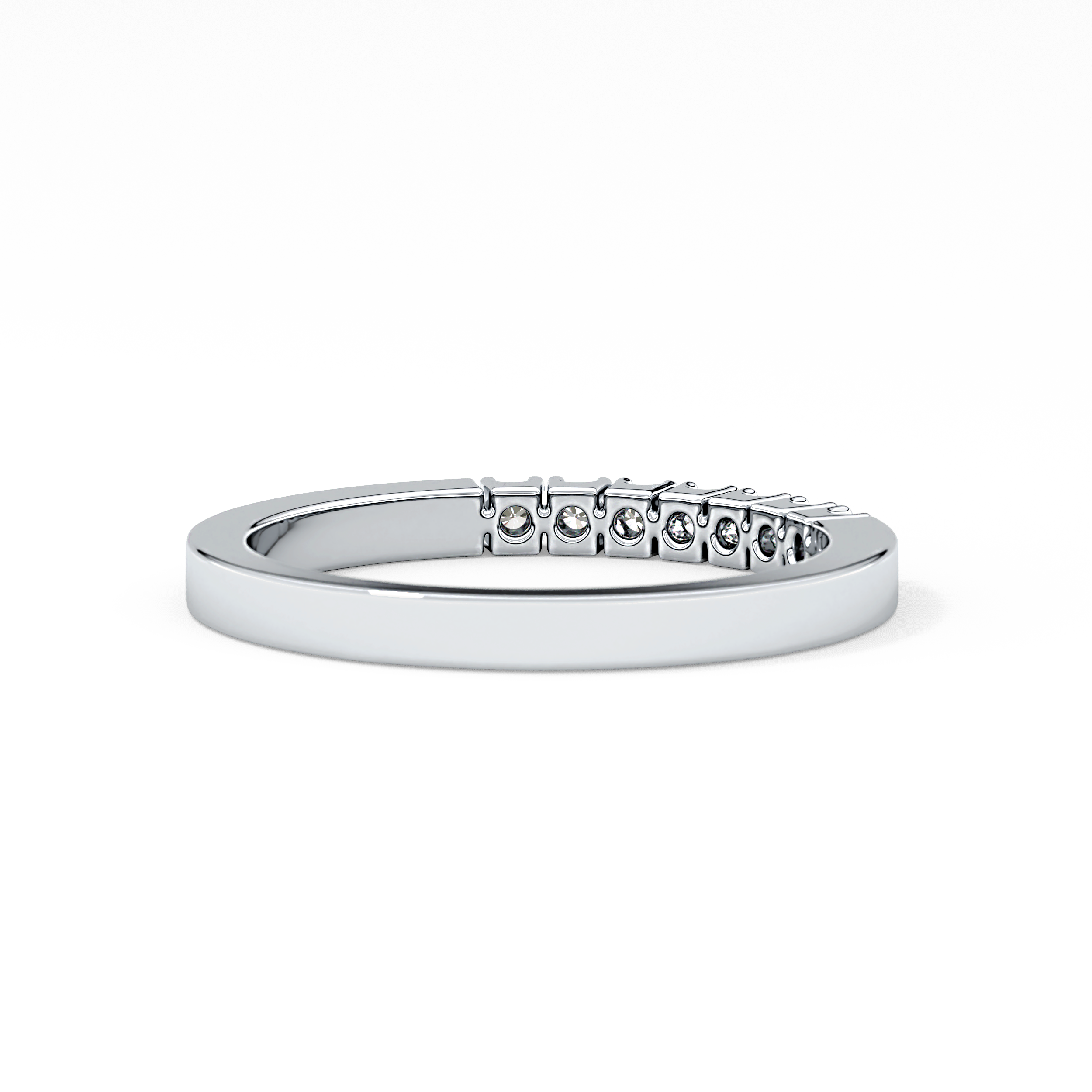 Multi Stones Wedding Band with 0.24 TCW Round Cut Moissanite – Yellow, White, or Rose Gold