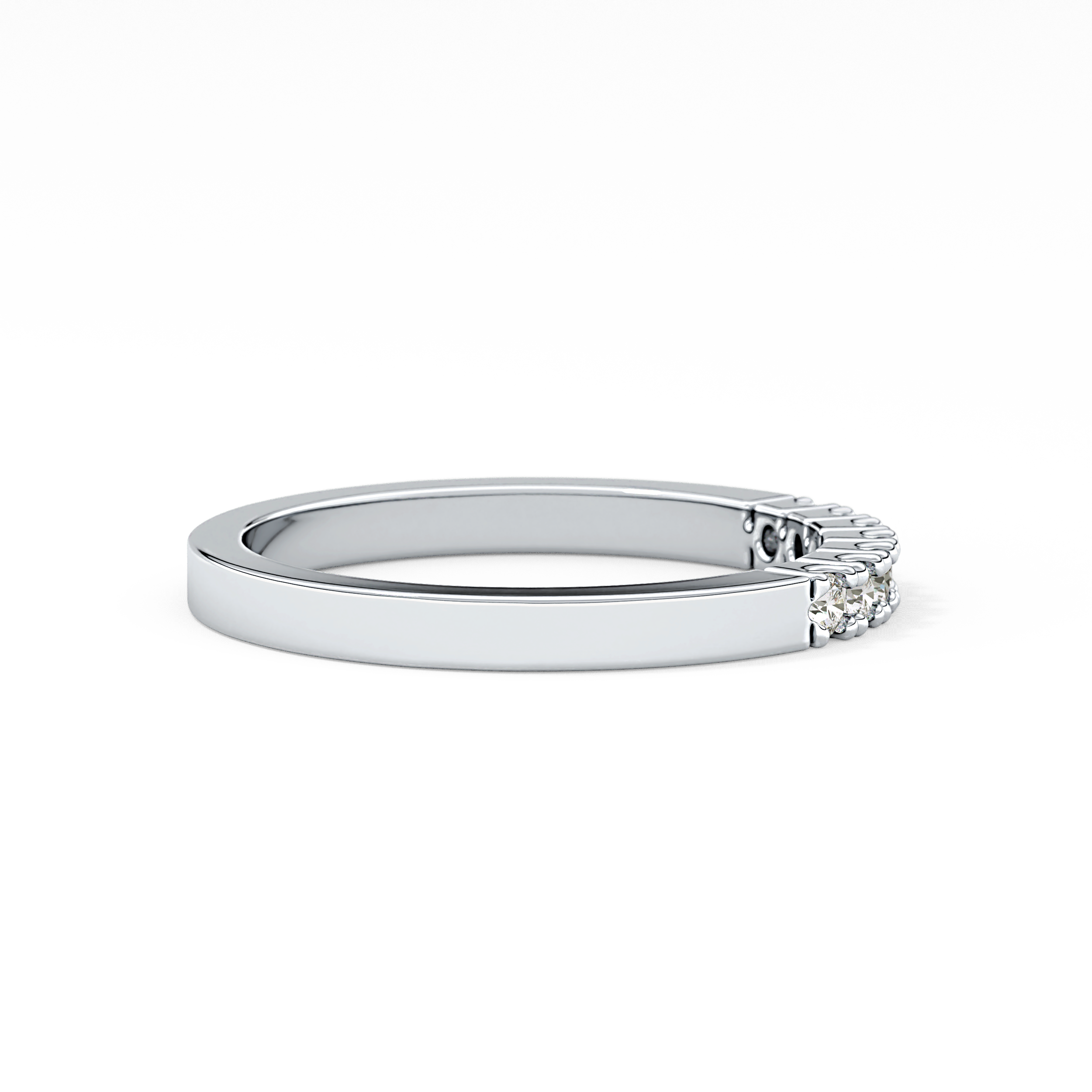Multi Stones Wedding Band with 0.24 TCW Round Cut Moissanite – Yellow, White, or Rose Gold