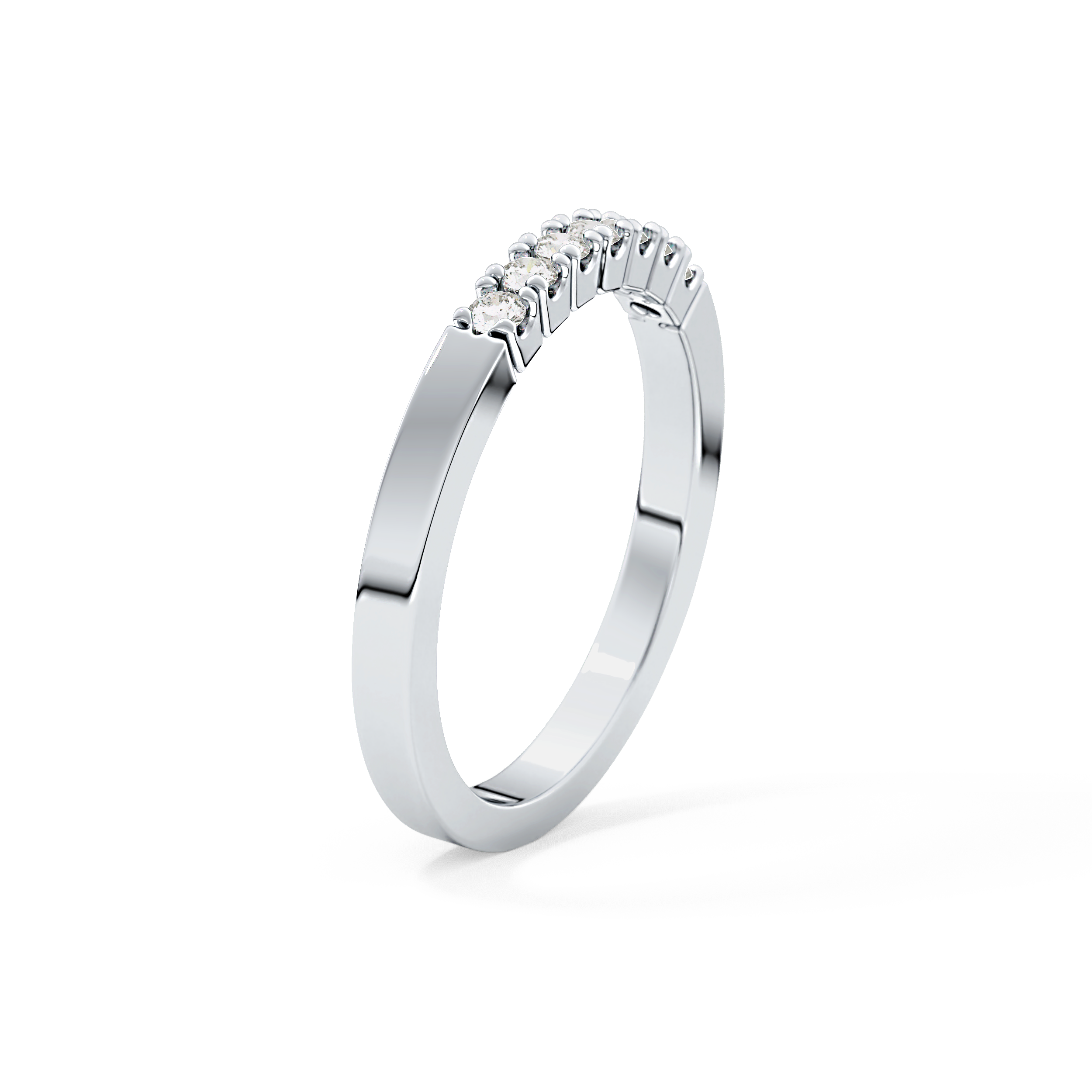 Multi Stones Wedding Band with 0.24 TCW Round Cut Moissanite – Yellow, White, or Rose Gold