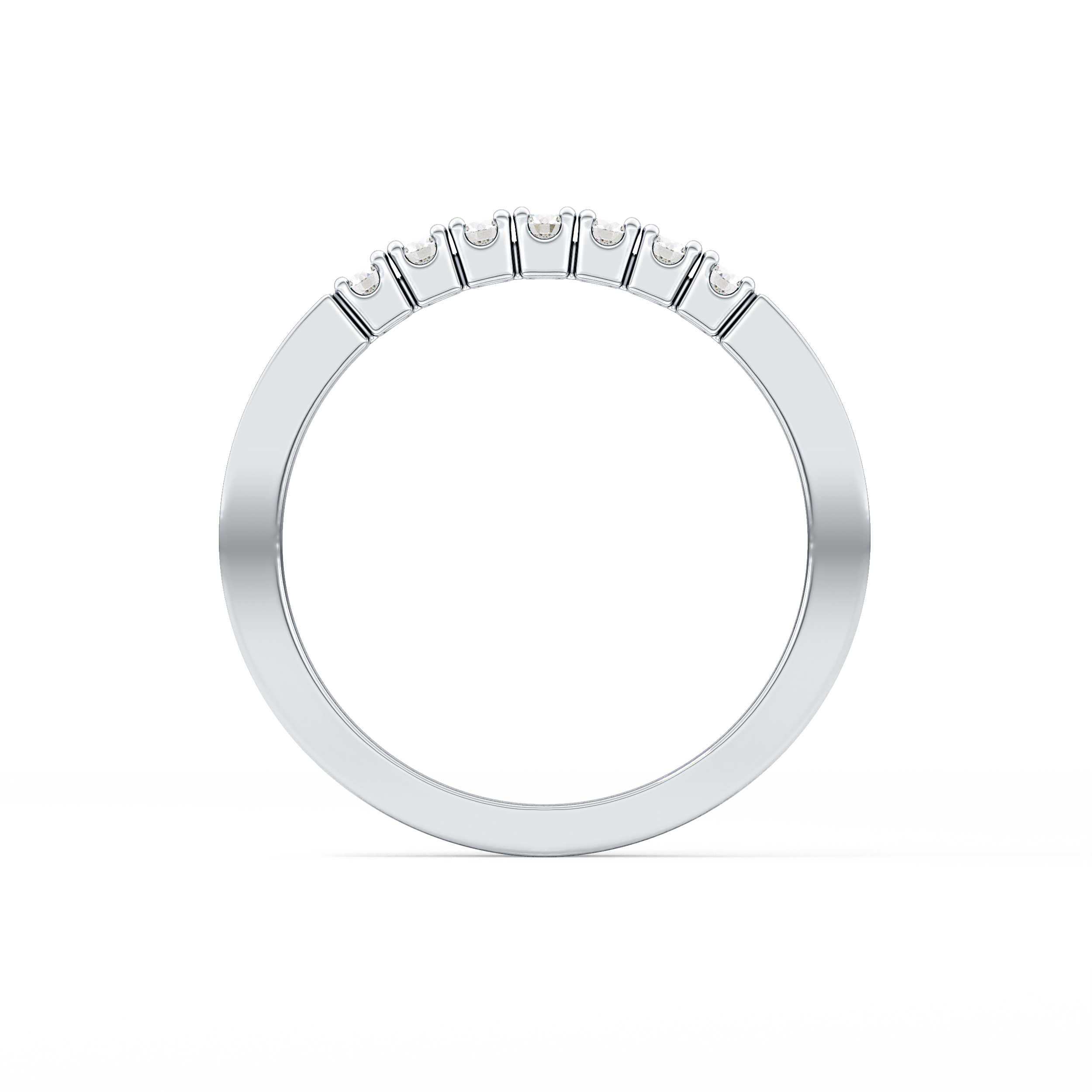 Multi Stones Wedding Band with 0.24 TCW Round Cut Moissanite – Yellow, White, or Rose Gold