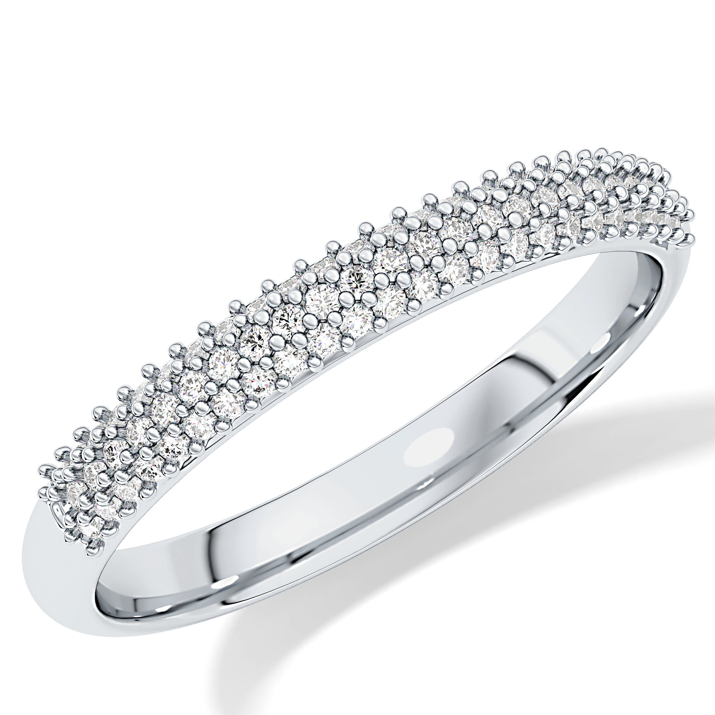 Half Eternity Wedding Band with 0.27 TCW Round Cut Moissanite – Yellow, White, or Rose Gold 1