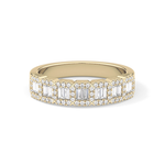 Half Eternity Wedding Band with 0.71 TCW Round and Baguette Cut Moissanite – Yellow, White, or Rose Gold