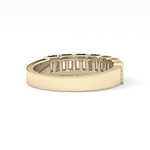 Half Eternity Wedding Band with 0.71 TCW Round and Baguette Cut Moissanite – Yellow, White, or Rose Gold
