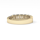 Half Eternity Wedding Band with 0.71 TCW Round and Baguette Cut Moissanite – Yellow, White, or Rose Gold