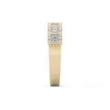 Half Eternity Wedding Band with 0.71 TCW Round and Baguette Cut Moissanite – Yellow, White, or Rose Gold