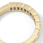 Half Eternity Wedding Band with 0.71 TCW Round and Baguette Cut Moissanite – Yellow, White, or Rose Gold