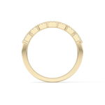 Half Eternity Wedding Band with 0.71 TCW Round and Baguette Cut Moissanite – Yellow, White, or Rose Gold