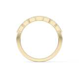 Half Eternity Wedding Band with 0.71 TCW Round and Baguette Cut Moissanite – Yellow, White, or Rose Gold
