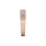 Half Eternity Wedding Band with 0.71 TCW Round and Baguette Cut Moissanite – Yellow, White, or Rose Gold
