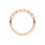 Half Eternity Wedding Band with 0.71 TCW Round and Baguette Cut Moissanite – Yellow, White, or Rose Gold