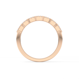 Half Eternity Wedding Band with 0.71 TCW Round and Baguette Cut Moissanite – Yellow, White, or Rose Gold