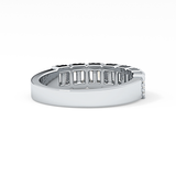 Half Eternity Wedding Band with 0.71 TCW Round and Baguette Cut Moissanite – Yellow, White, or Rose Gold
