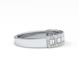 Half Eternity Wedding Band with 0.71 TCW Round and Baguette Cut Moissanite – Yellow, White, or Rose Gold