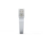 Half Eternity Wedding Band with 0.71 TCW Round and Baguette Cut Moissanite – Yellow, White, or Rose Gold