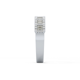 Half Eternity Wedding Band with 0.71 TCW Round and Baguette Cut Moissanite – Yellow, White, or Rose Gold