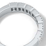 Half Eternity Wedding Band with 0.71 TCW Round and Baguette Cut Moissanite – Yellow, White, or Rose Gold