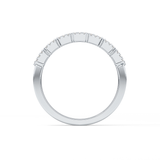 Half Eternity Wedding Band with 0.71 TCW Round and Baguette Cut Moissanite – Yellow, White, or Rose Gold