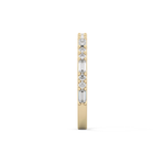 Half Eternity Wedding Band with 0.70 TCW Round and Baguette Cut Moissanite – Yellow, White, or Rose Gold