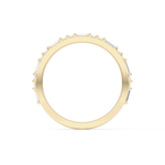 Half Eternity Wedding Band with 0.70 TCW Round and Baguette Cut Moissanite – Yellow, White, or Rose Gold