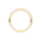 Half Eternity Wedding Band with 0.70 TCW Round and Baguette Cut Moissanite – Yellow, White, or Rose Gold