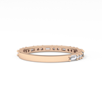 Half Eternity Wedding Band with 0.70 TCW Round and Baguette Cut Moissanite – Yellow, White, or Rose Gold