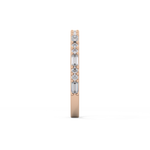Half Eternity Wedding Band with 0.70 TCW Round and Baguette Cut Moissanite – Yellow, White, or Rose Gold