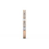 Half Eternity Wedding Band with 0.70 TCW Round and Baguette Cut Moissanite – Yellow, White, or Rose Gold