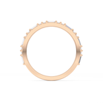 Half Eternity Wedding Band with 0.70 TCW Round and Baguette Cut Moissanite – Yellow, White, or Rose Gold