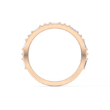 Half Eternity Wedding Band with 0.70 TCW Round and Baguette Cut Moissanite – Yellow, White, or Rose Gold