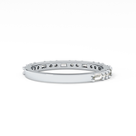 Half Eternity Wedding Band with 0.70 TCW Round and Baguette Cut Moissanite – Yellow, White, or Rose Gold
