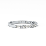 Half Eternity Wedding Band with 0.70 TCW Round and Baguette Cut Moissanite – Yellow, White, or Rose Gold