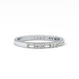 Half Eternity Wedding Band with 0.70 TCW Round and Baguette Cut Moissanite – Yellow, White, or Rose Gold