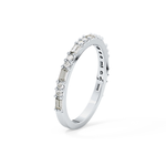 Half Eternity Wedding Band with 0.70 TCW Round and Baguette Cut Moissanite – Yellow, White, or Rose Gold