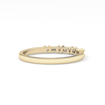 Half Eternity Wedding Band with 0.22 TCW Round and Baguette Cut Moissanite – Yellow, White, or Rose Gold