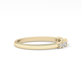 Half Eternity Wedding Band with 0.22 TCW Round and Baguette Cut Moissanite – Yellow, White, or Rose Gold