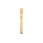 Half Eternity Wedding Band with 0.22 TCW Round and Baguette Cut Moissanite – Yellow, White, or Rose Gold