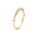 Half Eternity Wedding Band with 0.22 TCW Round and Baguette Cut Moissanite – Yellow, White, or Rose Gold