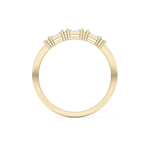 Half Eternity Wedding Band with 0.22 TCW Round and Baguette Cut Moissanite – Yellow, White, or Rose Gold