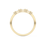 Half Eternity Wedding Band with 0.22 TCW Round and Baguette Cut Moissanite – Yellow, White, or Rose Gold