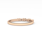 Half Eternity Wedding Band with 0.22 TCW Round and Baguette Cut Moissanite – Yellow, White, or Rose Gold