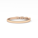 Half Eternity Wedding Band with 0.22 TCW Round and Baguette Cut Moissanite – Yellow, White, or Rose Gold