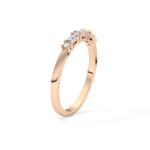 Half Eternity Wedding Band with 0.22 TCW Round and Baguette Cut Moissanite – Yellow, White, or Rose Gold