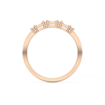 Half Eternity Wedding Band with 0.22 TCW Round and Baguette Cut Moissanite – Yellow, White, or Rose Gold
